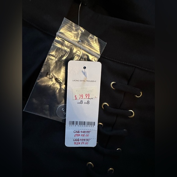 ✨BNWT✨ BEBE laced up straight leg pants size 8 - Picture 3 of 7